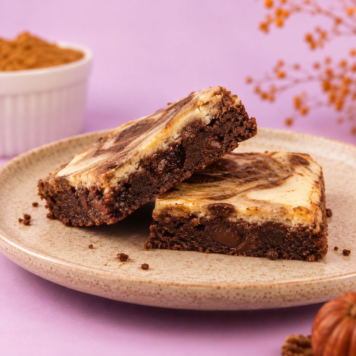 Brownies de pumpkin cheesecake